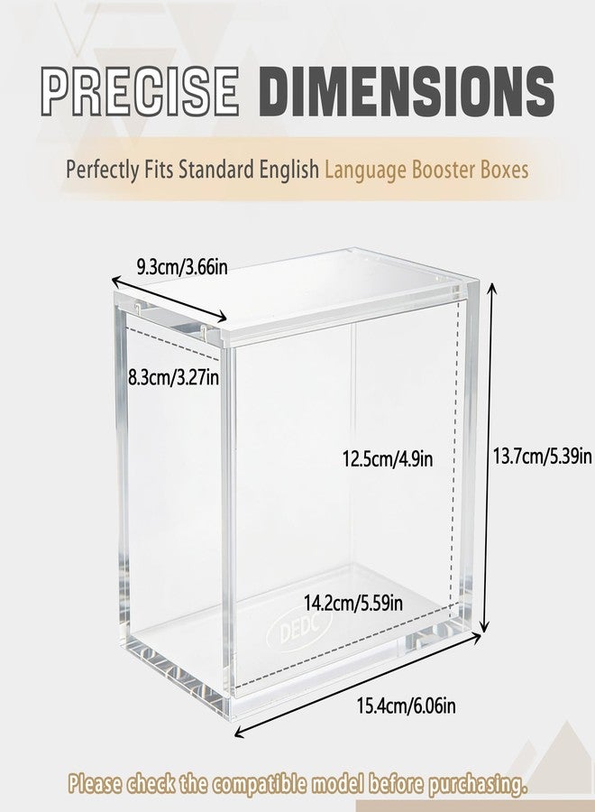 DEDC Sliding Lid Acrylic Booster Box Case UV Resistant Dustproof Protector Compatible with TCG Booster Box Crystal Clear Heavy Duty Storage Case for Game Card Collector Inner 3.1x4.8x5.4in - Image 2